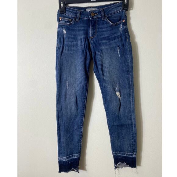 Girls DL1961 Distressed Skinny Jeans Sz 7 - Picture 1 of 3